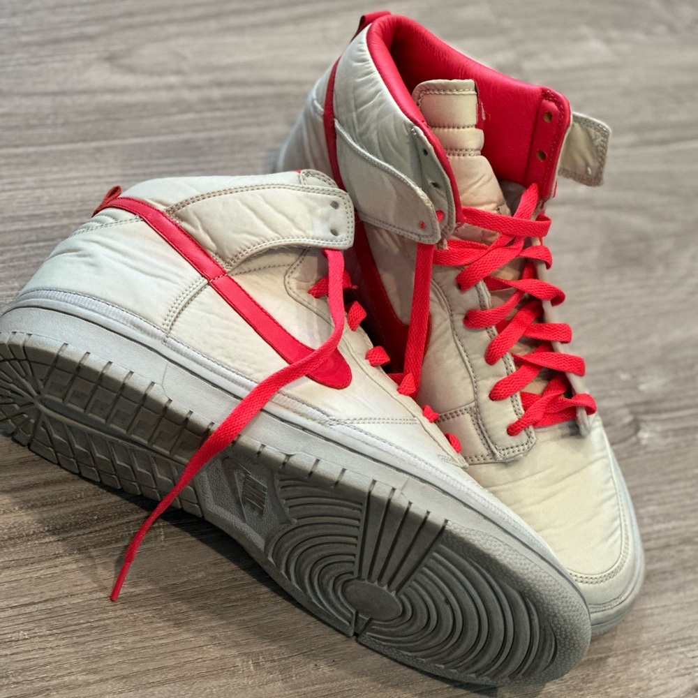 Nike Dunk High Nylon Premium – Grey – Red size 9.5
